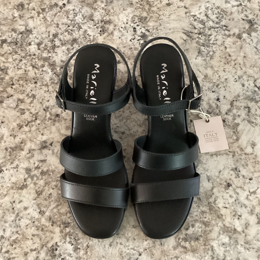 Sleek Black Sandals with Ankle Strap